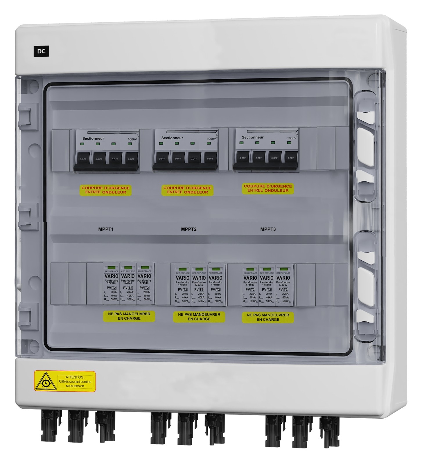 Adee - Coffret PV DC 1000VDC 6 strings, 3 MPPT