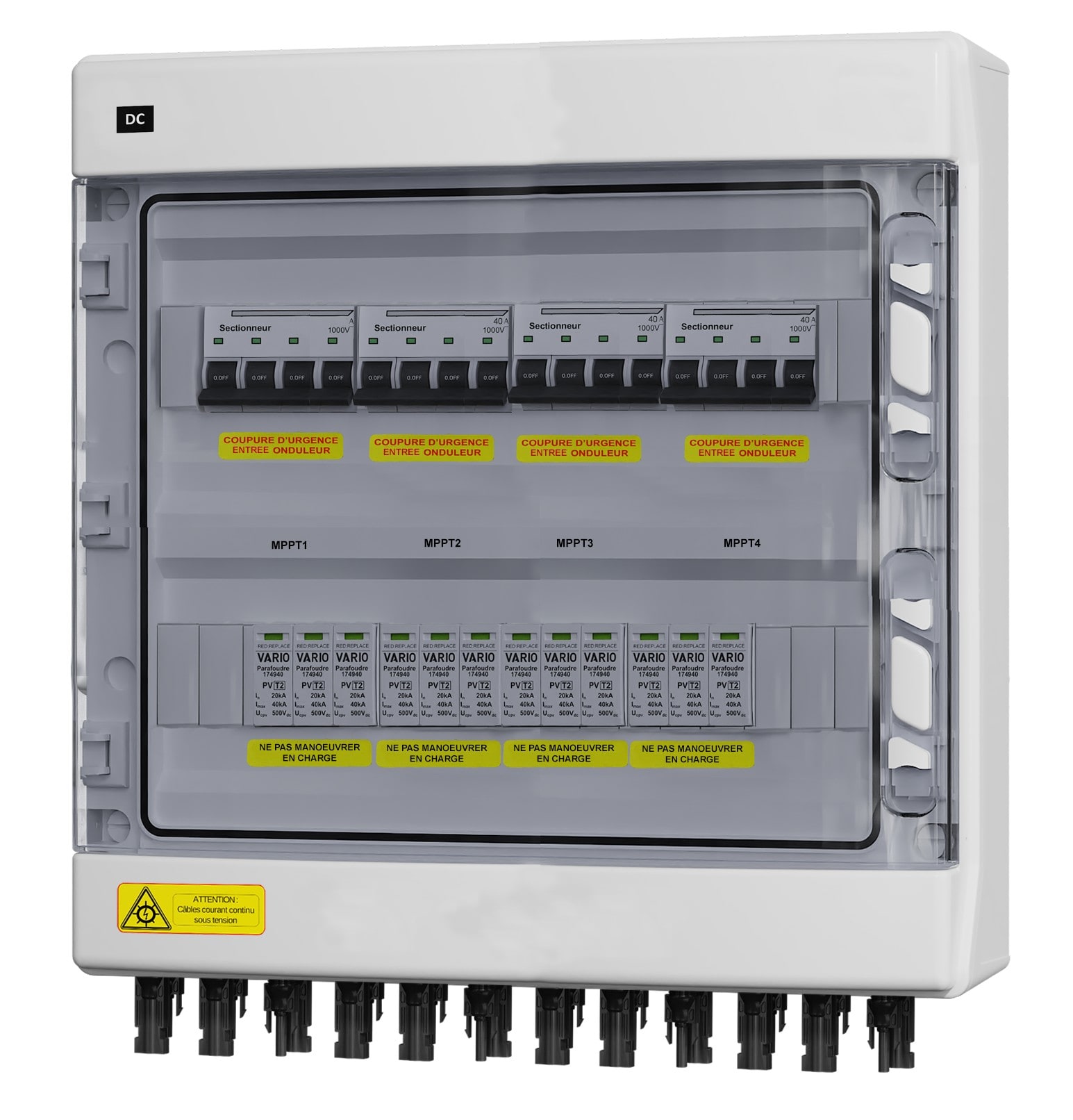 Adee - Coffret PV DC 1000VDC 8 strings, 4 MPPT