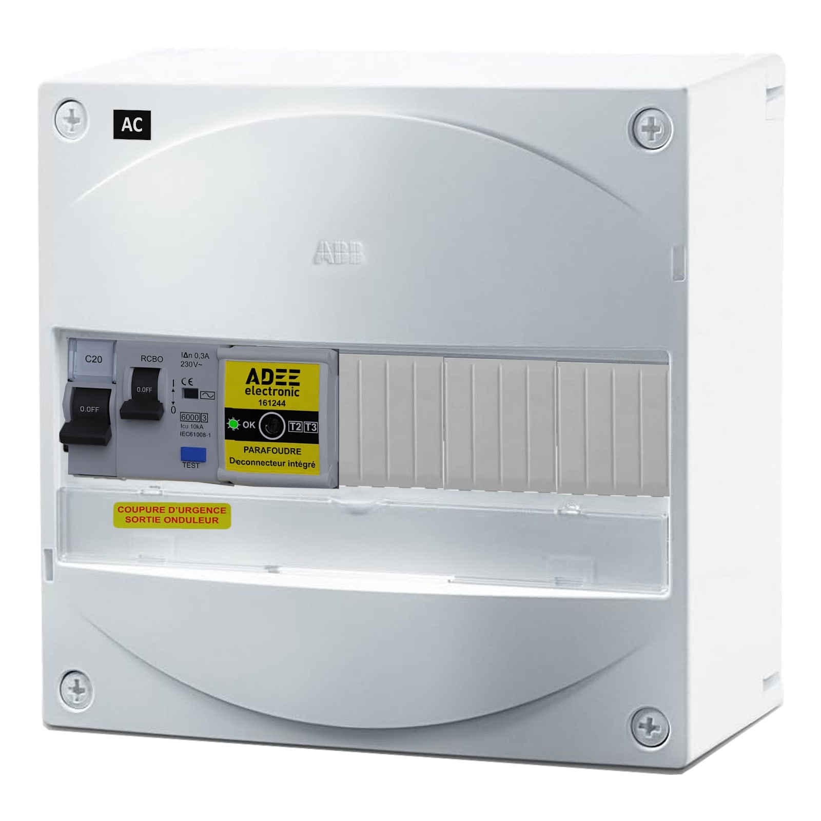 Adee - Coffret PV AC 3-4kW Mono pour installation à 1 onduleur, IP30