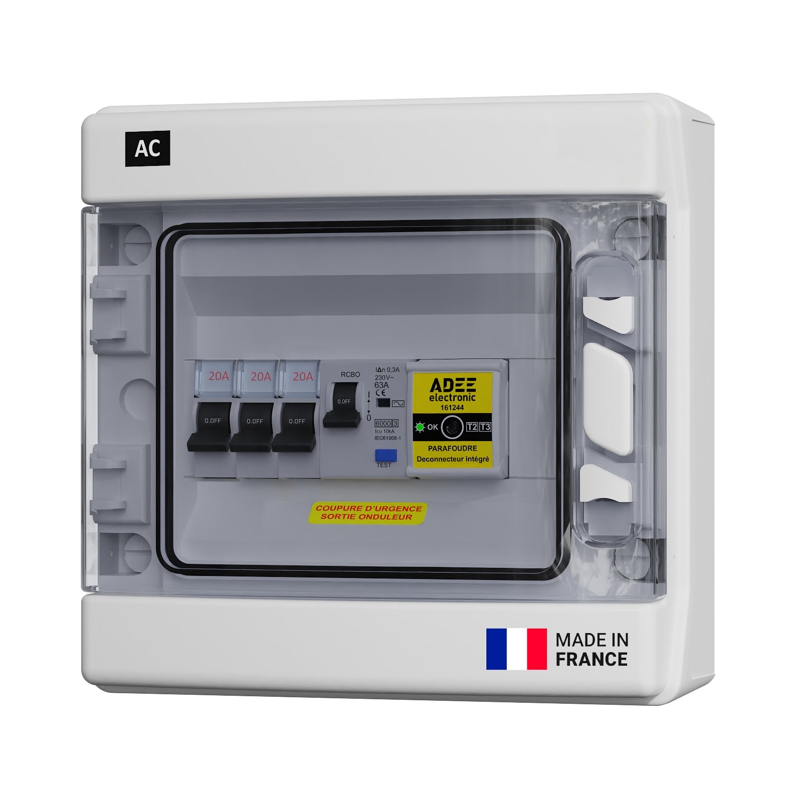 Adee - Coffret PV AC 9kW mono pour installation 3 onduleur 3kW