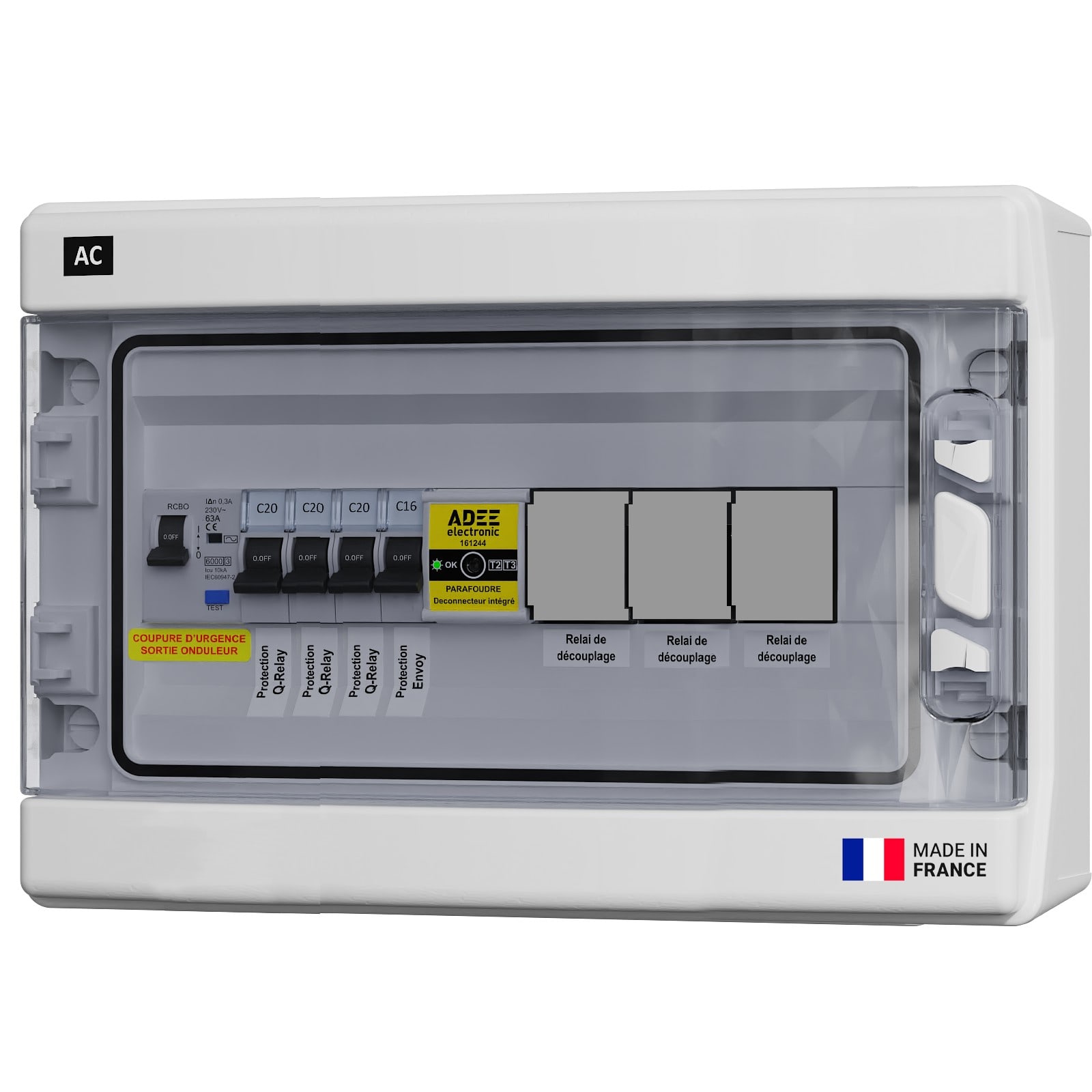 Adee - Coffret PV AC 9kW mono pour installation 3 chaines MicroOnduleur 3kW