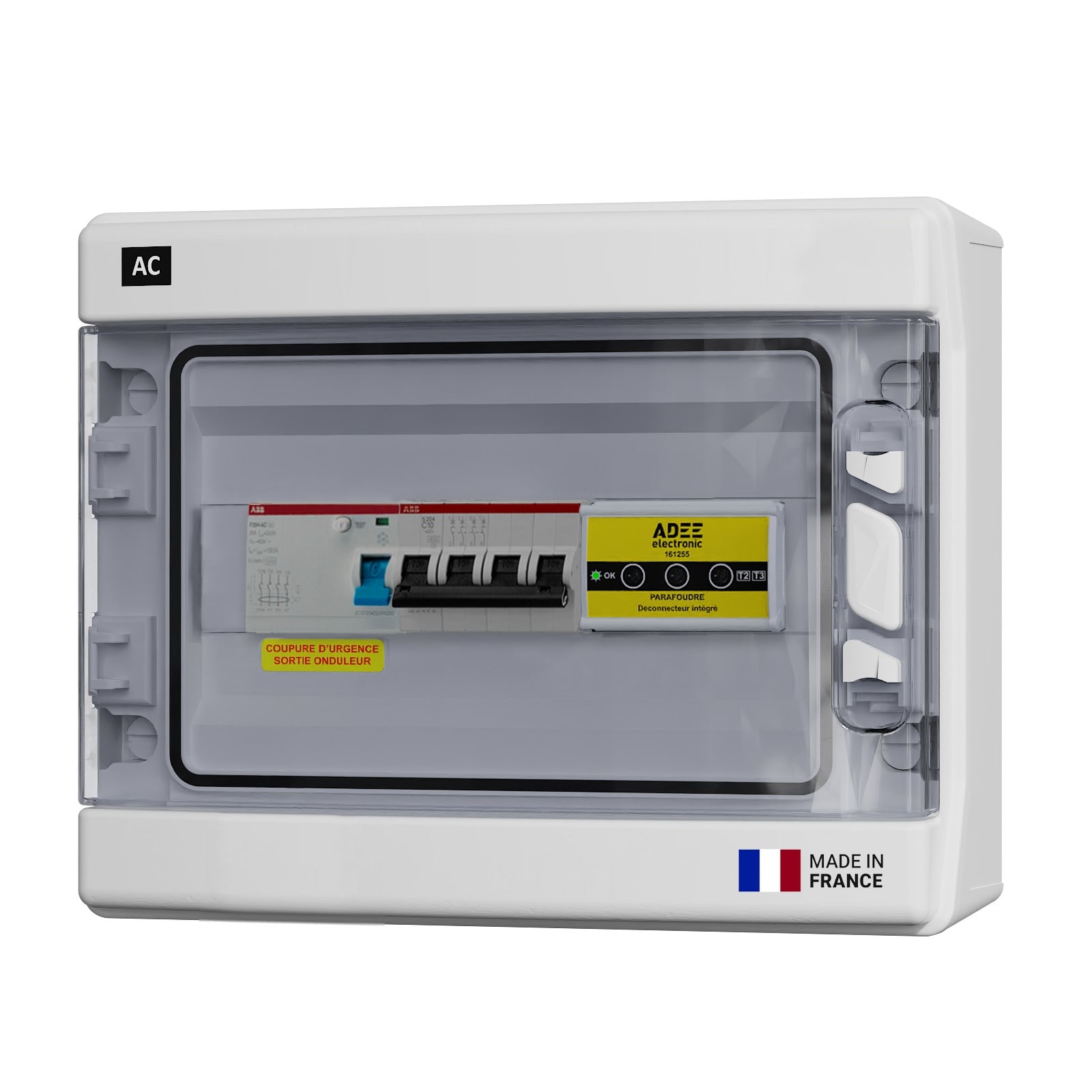 Adee - Coffret PV AC 12-15kW Triphasé pour installation à 1 onduleur, DDR 300mA