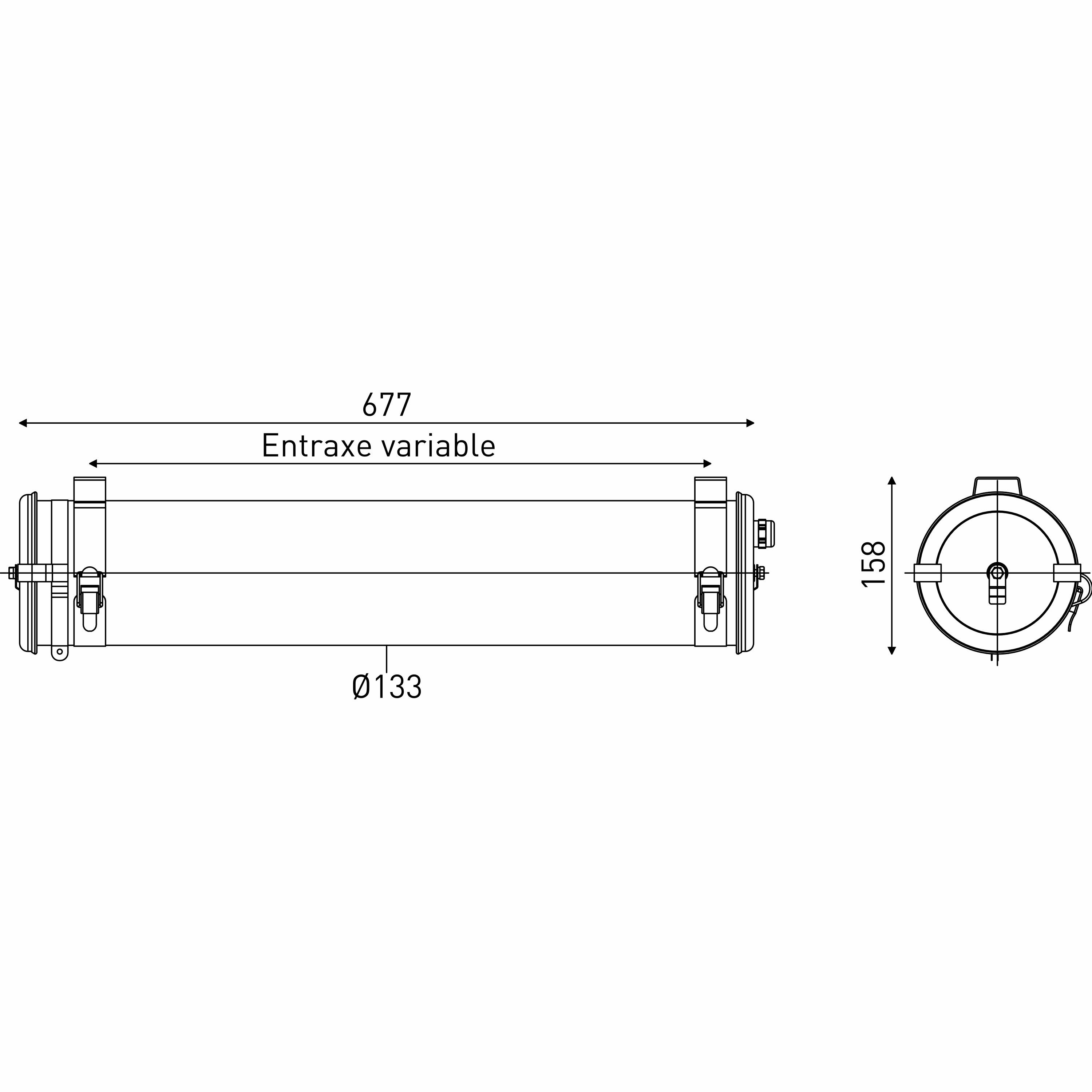 Sammode - Luminaire tubulaire EINSTEIN 133 CN  D133  2x  18W  T8 à douilles G13
