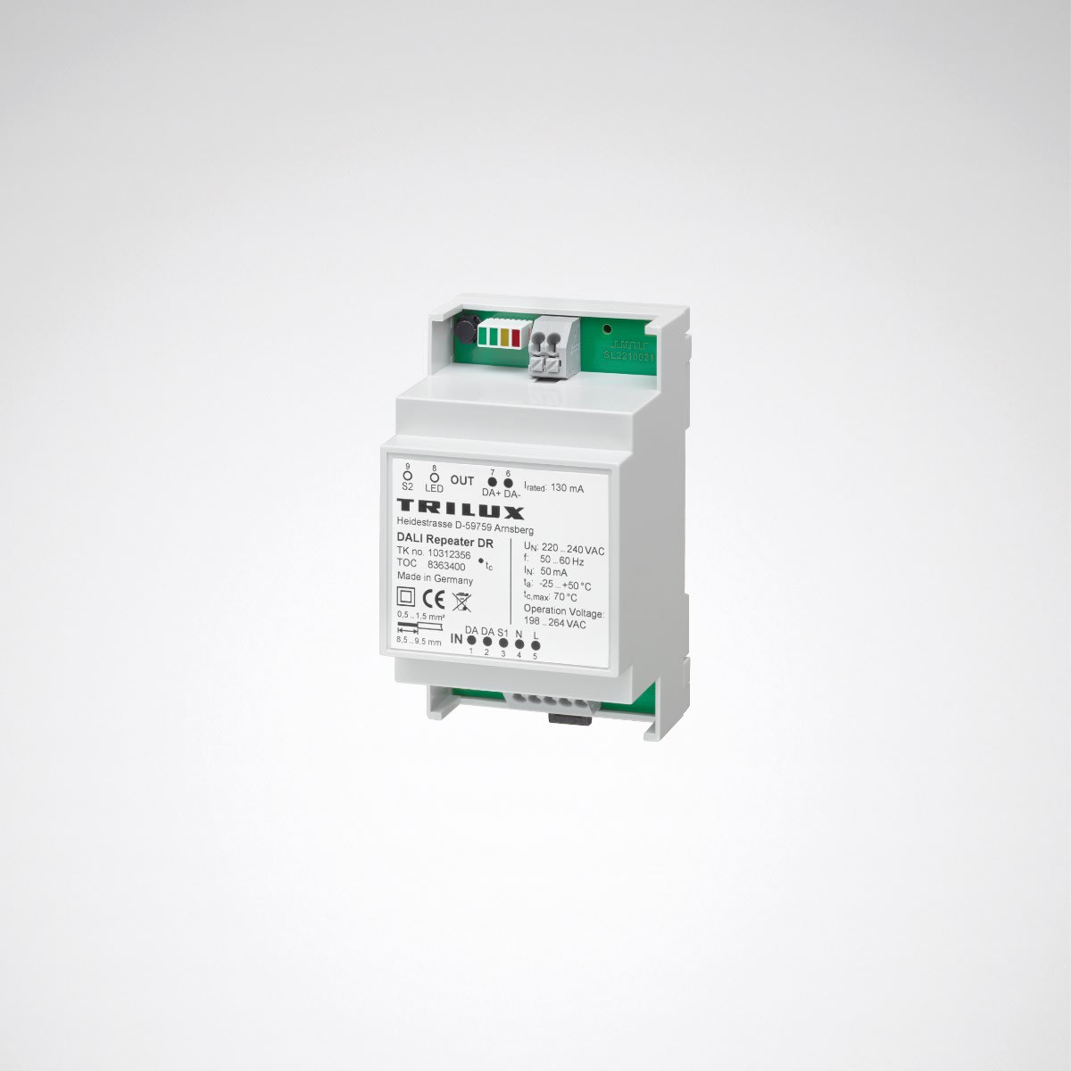 Trilux - Répeteur ou extendeur de signal DALI. Version Rail DIN