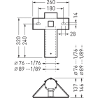 Trilux - Traverse pour mât Ø 76 mm pour 1 projecteur LnPlus 40