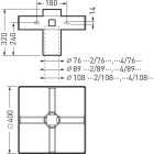 Trilux - Traverse pour mât Ø 108 mm pour 4 projecteurs LnPlus 40/60