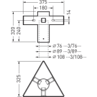 Trilux - Traverse pour mât Ø 108 mm pour 3 projecteurs LnPlus 40/60