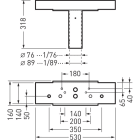 Trilux - Traverse pour mât Ø 89 mm pour 1 projecteur LnPlus 70