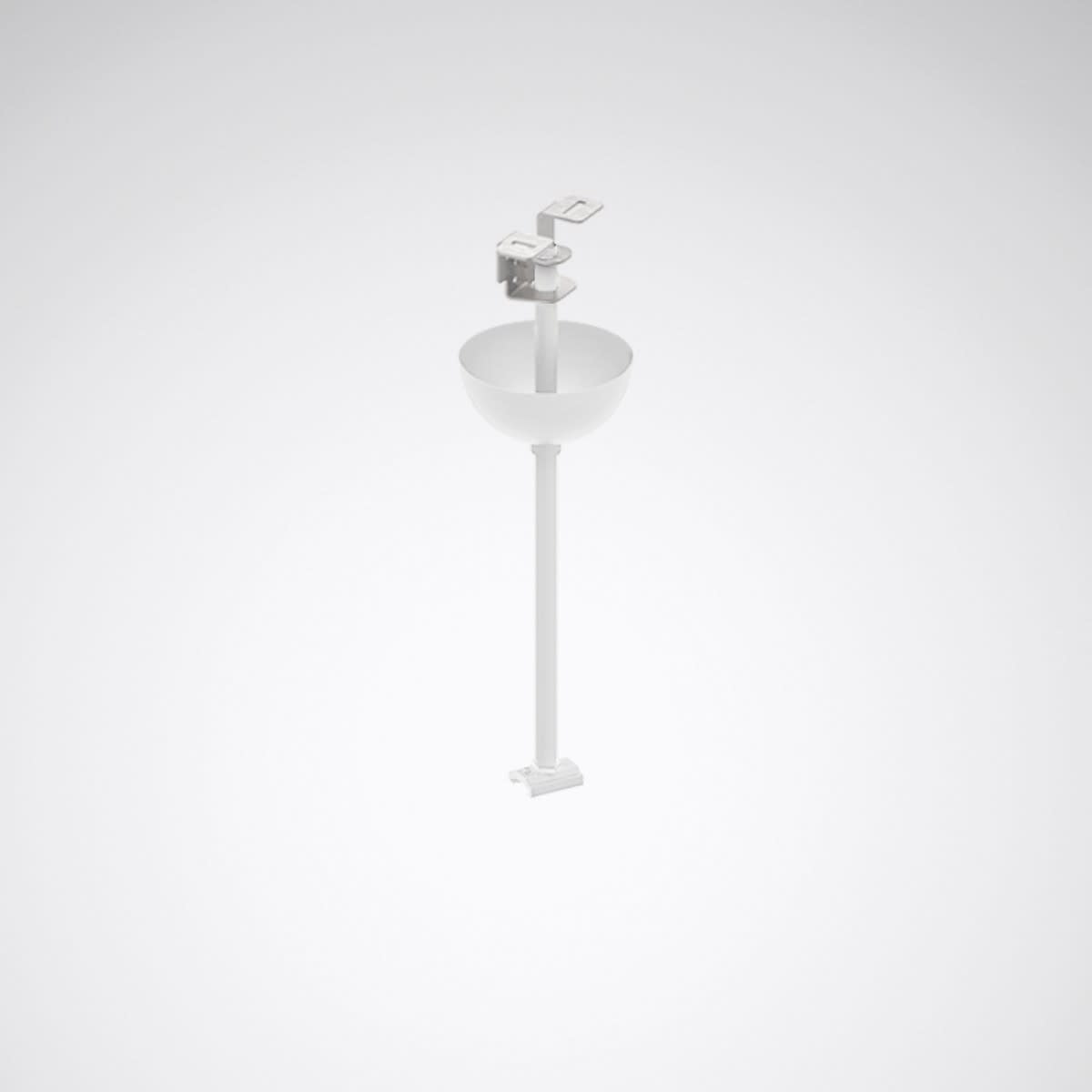 Trilux - Suspension par tige 1,2 m + crampon + baldaquin pour Rail DALI saillie blanc