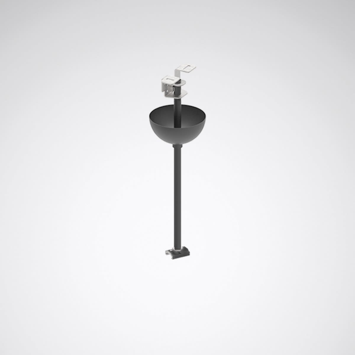 Trilux - Suspension par tige 1,2 m + crampon + baldaquin pour Rail DALI saillie noir
