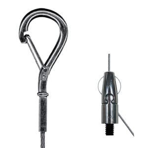 Gripple - Angel sortie lat. fileté M5x12mm N°1 câble 3m embout Crochet