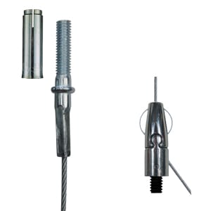 Gripple - Angel sortie lat. fileté M4x12mm N°1 câble 4m emb. fileté M6