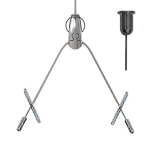 Gripple - Angel Y sortie laterale, brins 300mm Butées, cable 2m embout Déco M6