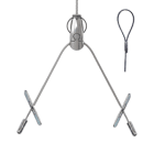 Gripple - Angel Y sortie laterale, brins 150mm Butées, cable 5m embout Boucle