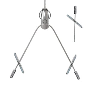 Gripple - Angel Y sortie laterale, brins 150mm Butées, cable 4m embout Butée