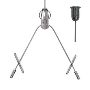 Gripple - Angel Y sortie laterale, brins 150mm Butées, cable 1m embout Déco M6