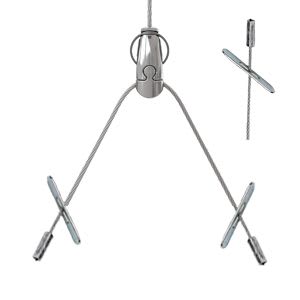 Gripple - Angel Y sortie laterale, brins 300mm Butées, cable 4m embout Butée