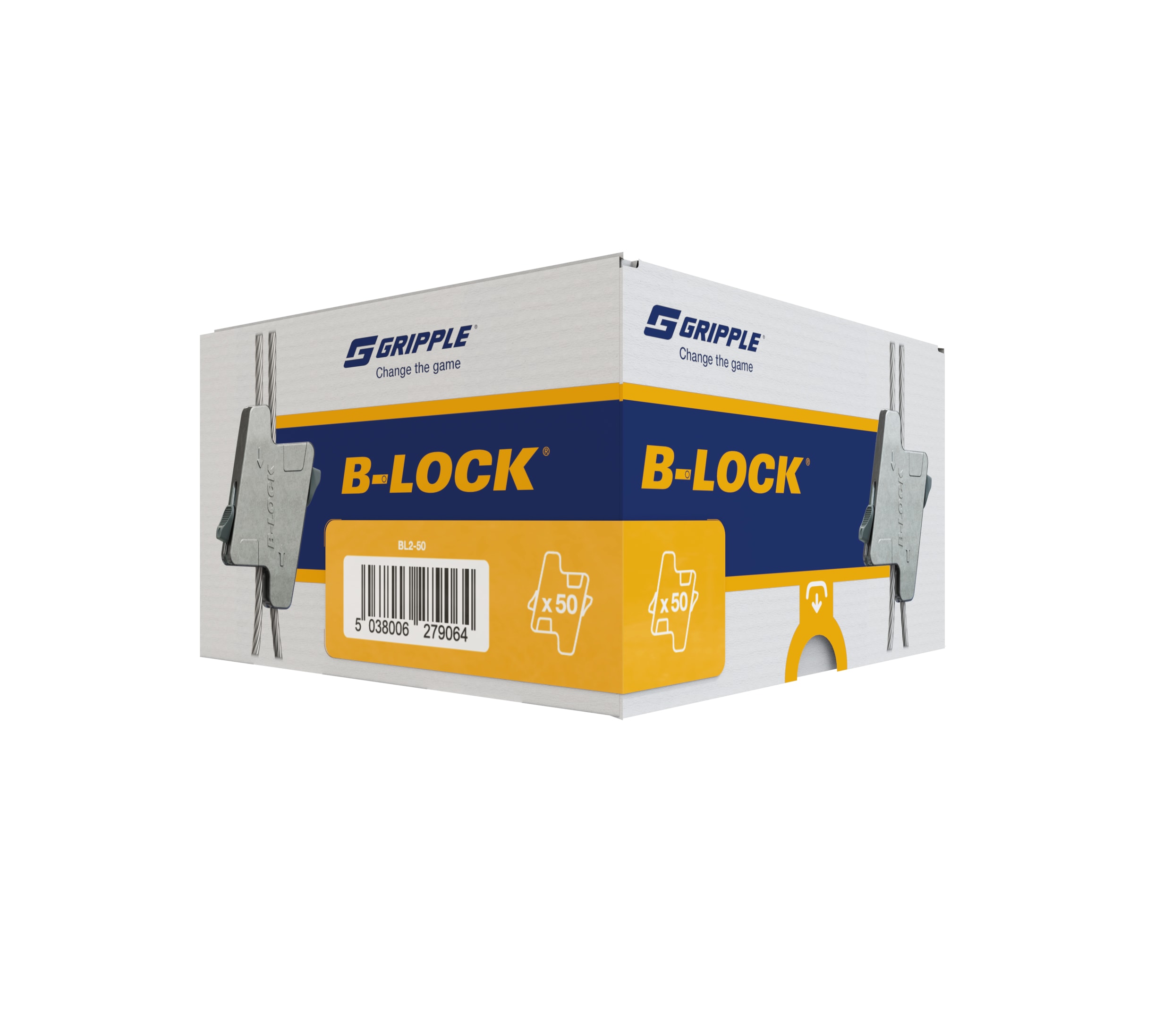 Gripple - Boite de 50 galets B-Lock pour câble Ø 1,5 au 2,5 mm. Charge de travail max 70kg