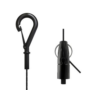 Gripple - Angel sortie lat. fil.noir M6x12mm N°1 câble 3m emb.  Crochet