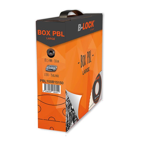 Gripple - 100 galets B-Lock, 1 bobine de 150 m de câble Ø 1,5 mm