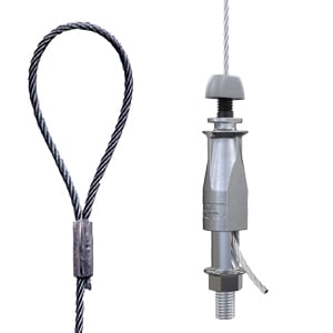 Gripple - UniGrip sortie latérale M8 N2 (55kg) câble L=1m embout Boucle (FR)