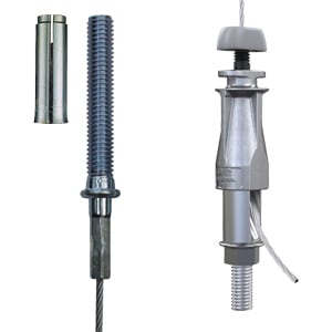Gripple - UniGrip sortie latérale M6 N2 (55kg) câble L=5m embout Fileté M8