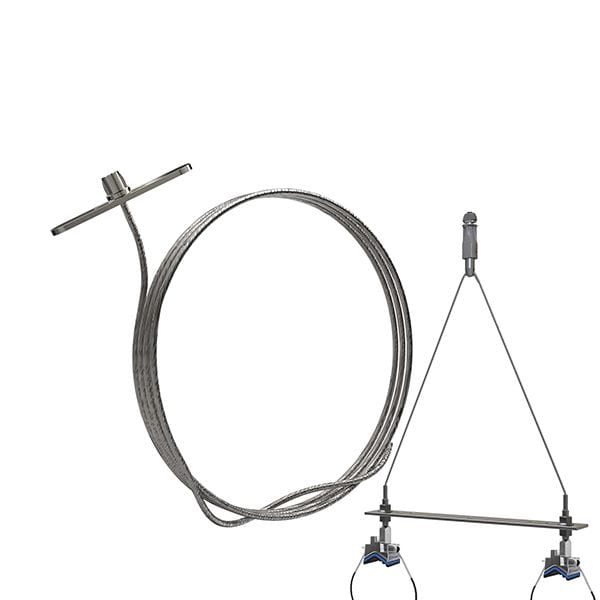 Gripple - UniGrip Y Pipe N2 (55KG) L=2m embout SP et deux colliers prémontés entraxe 200mm