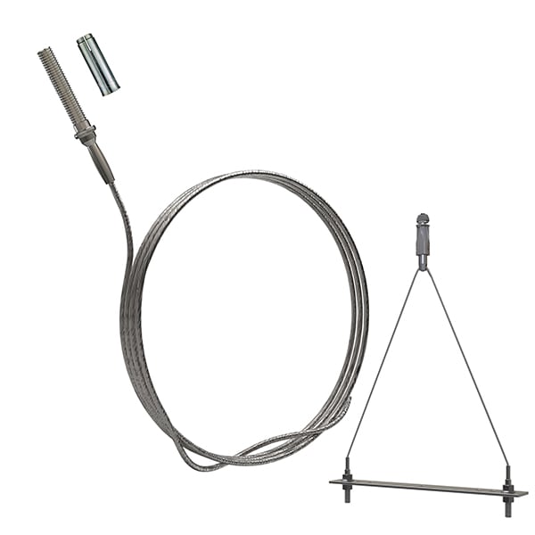 Gripple - UniGrip Y Pipe N2 (55KG) L=2m embout fileté M8 avec 2 filetages M8 entraxe 200mm