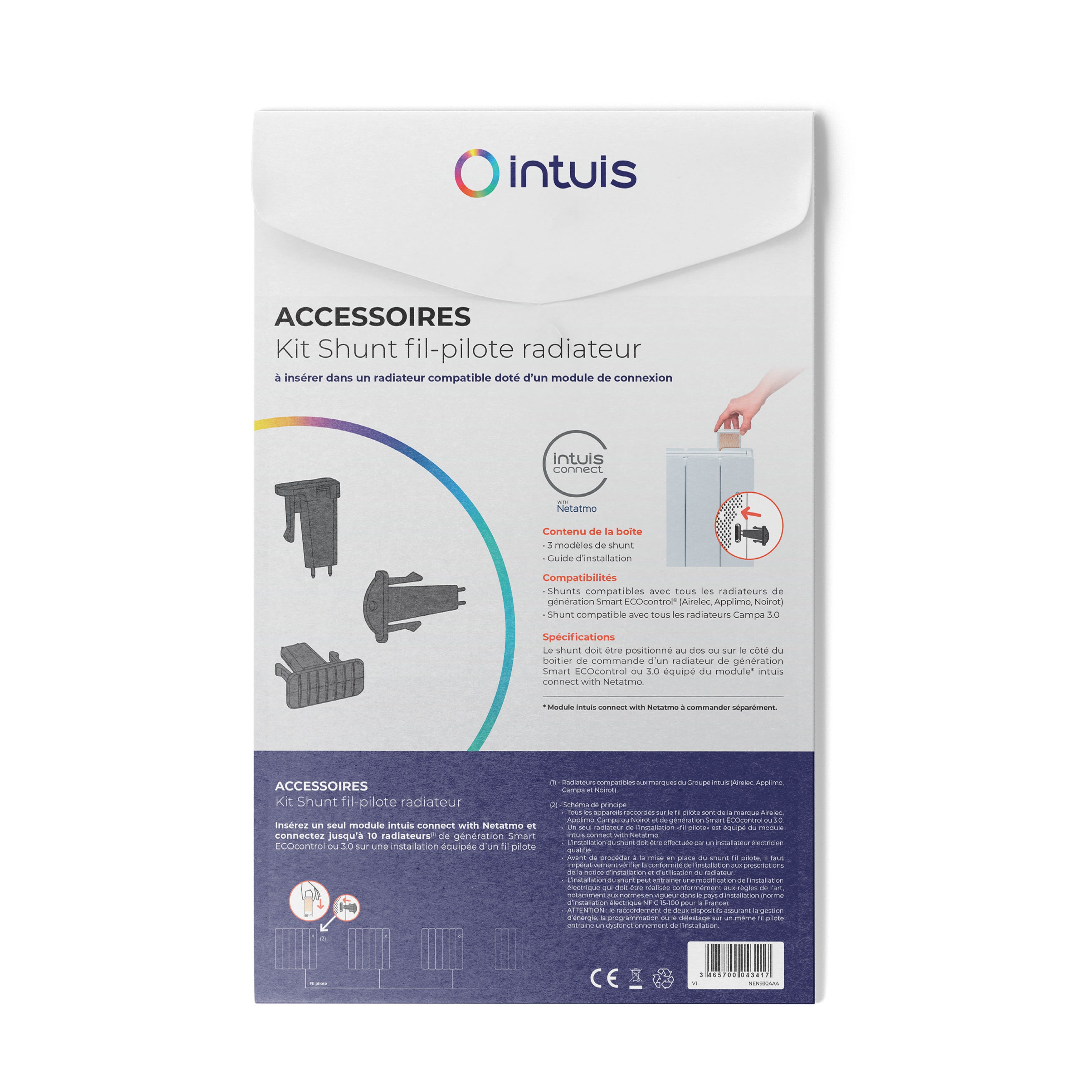 Intuis-Elec - Kit Shunt fil-pilote, pour radiateur intuis connecté
