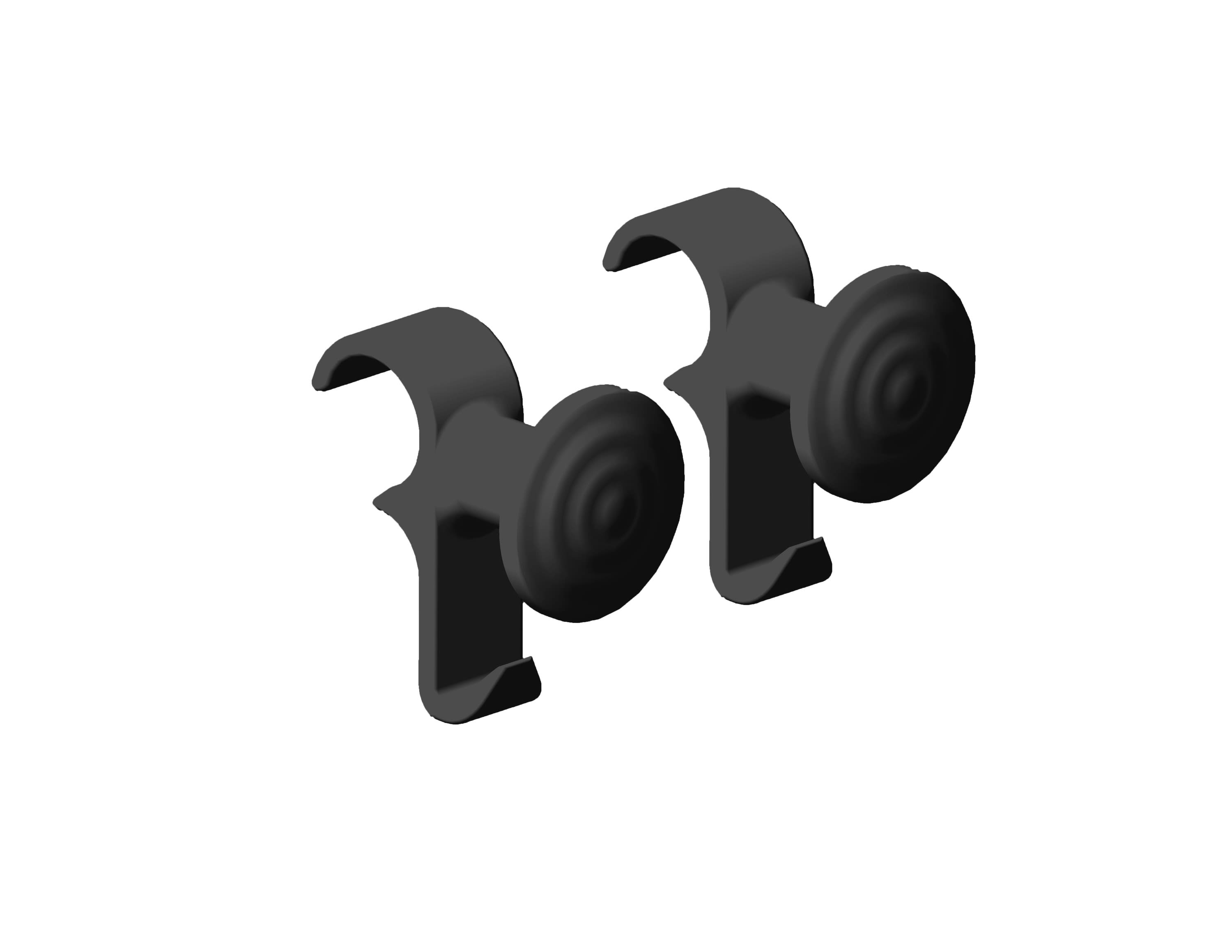 Intuis-Elec - Patère noire x2 compatibles radiateur sèche-serviettes Ezybain