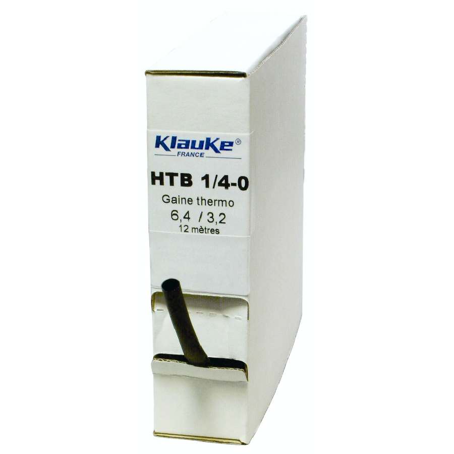 Klauke - Gaine thermorétractable PLF 100 noire 6,4/3,2mm en boite de 12 métres
