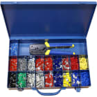 Klauke - Coffret métal avec assort. de cosses nues, pré-isolées et embouts + pince K507