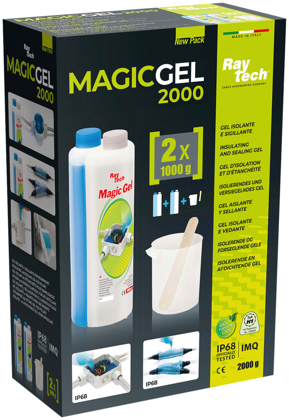 Klauke - Gel isolant bi-composant "Magic Gel", atoxique et sûr, 2 flacons de 1000ml