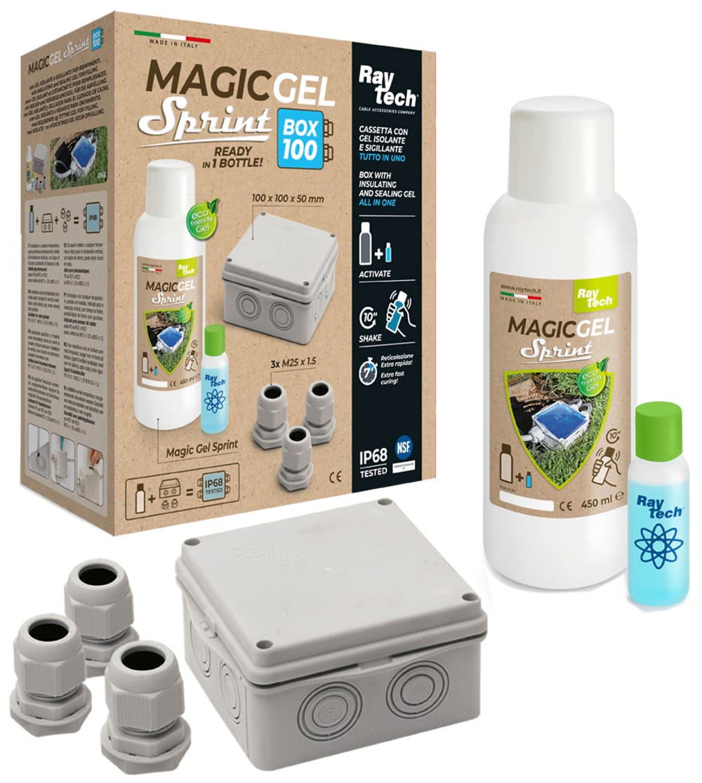 Klauke - Magicgel sprint box 100 - Kit Magic gel sprint 450 Box 100x100 presses étoupes
