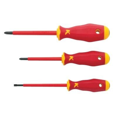 Klauke - Sélection de 3 tournevis isolés 1000 V: KL120PZ1IS, KL120PZ2IS, KL10010040IS