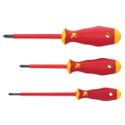 Klauke - Sélection de 3 tournevis isolés 1000 V: KL110PH1IS, KL110PH2IS, KL10010035IS