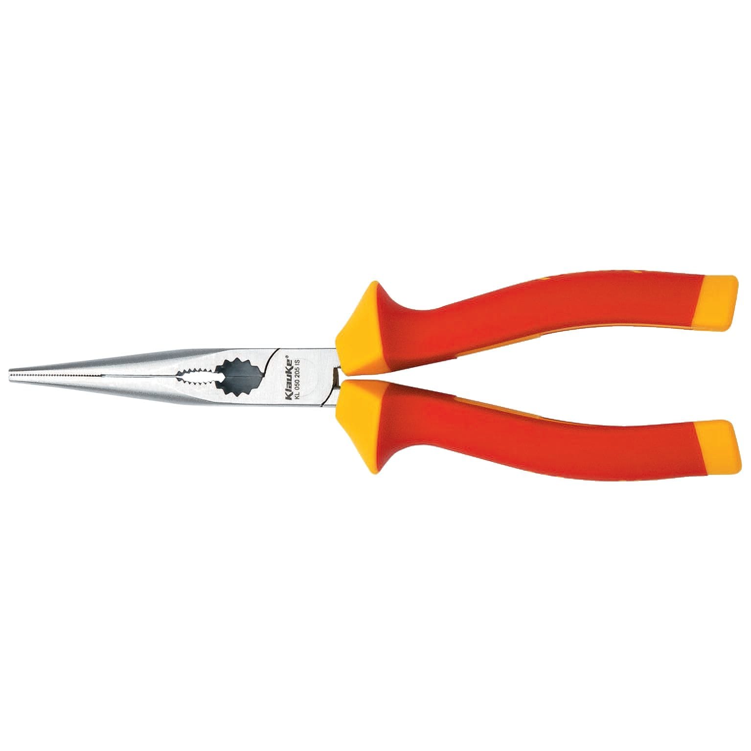 Klauke - Pince à becs demi ronds droits isolée 1000V,  avec coupe-fil dimension 205 mm