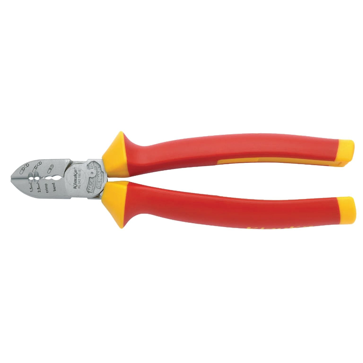 Klauke - Pince coupante isolée 1000V, avec empreinte pour dénuder 1,5 + 2,5mm² et sertir