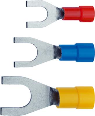 Klauke - Cosse pré-isolée rouge à fourche section 0,5 à 1mm² bornage M4