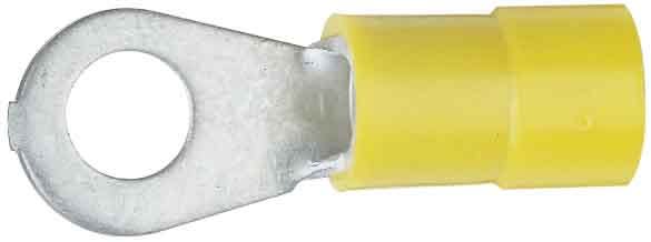 Klauke - Cosse pré-isolée jaune à plage ronde section 4 à 6mm² bornage M12