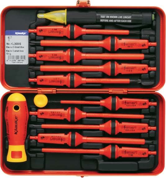 Klauke - Coffret métallique de 10 lames isolées 1000V + détect. de tension sans contact