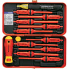 Klauke - Coffret metallique de 10 lames isolees 1000V + detect. de tension sans contact