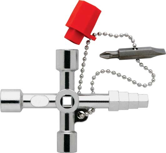 Klauke - Clé en croix avec chaînette et adaptateur pour embouts interchangeables
