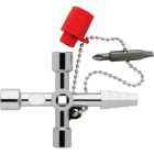 Klauke - Clé en croix avec chaînette et adaptateur pour embouts interchangeables