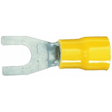 Klauke - Cosse pré-isolée jaune à fourche section 4 à 6mm² bornage M4