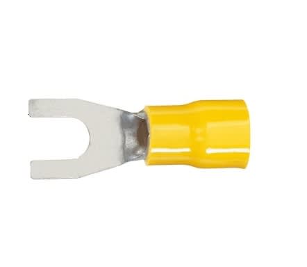 Klauke - Cosse pré-isolée jaune à fourche section 4 à 6mm² bornage M4