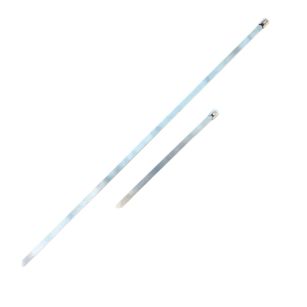 Klauke - Colliers en inox 302/304, dimensions: 4,6 x 360 mm, ø maxi de serrage 102 mm.