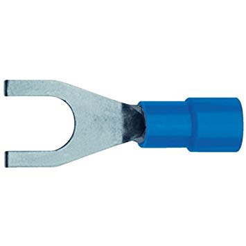 Klauke - Cosse pré-isolée bleue à fourche section 1,5 à 2,5mm² bornage M3