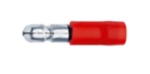 Klauke - Fiche ronde mâle rouge diamètre 4,0mm. Section: 0,5 à 1,5mm²