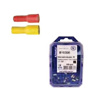 Klauke - Fiches rondes males rouges pour conducteur de sections 0,5 à 1,5mm²